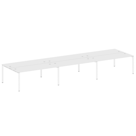 Рабочая станция на 6 раб. мест Metal System Style БП.СМ-6.5 5400x1475x750 (Белый/Белый металл)