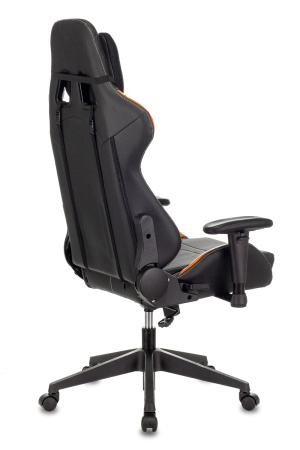 Кресло игровое Zombie VIKING 5 AERO черный/оранжевый эко.кожа с подголов. крестов. пластик (Оранжевый)