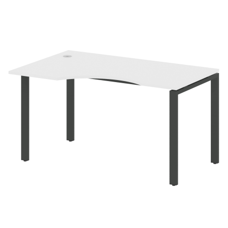 Стол криволинейный левый Metal System Style БП.СА-2 Л 1400x900x750 (Белый/Антрацит металл)