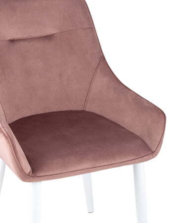 Стул Диана велюр пыльно-розовый ножки белые (Стул Диана пыльно-розовый)