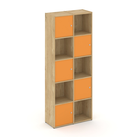 Стеллаж Locker Plus LK.K-008 798x350x1983 (Тиквуд Светлый | Оранжевый)