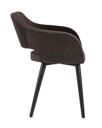 Стул с подлокотниками Саймон велюр темно-коричневый (Стул Саймон темно-коричневый)