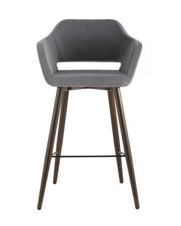 Стул барный Саймон велюр тёмно-серый для сайта (Стул барный Саймон темно-серый)