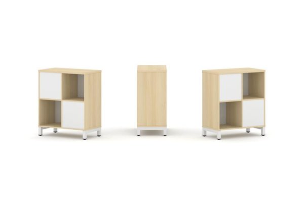 Набор стеллажа 2-х сторонний, 2 яруса SN.NSD-221 (754х400х881) (Акация Лорка/Белый/Металл Белый)