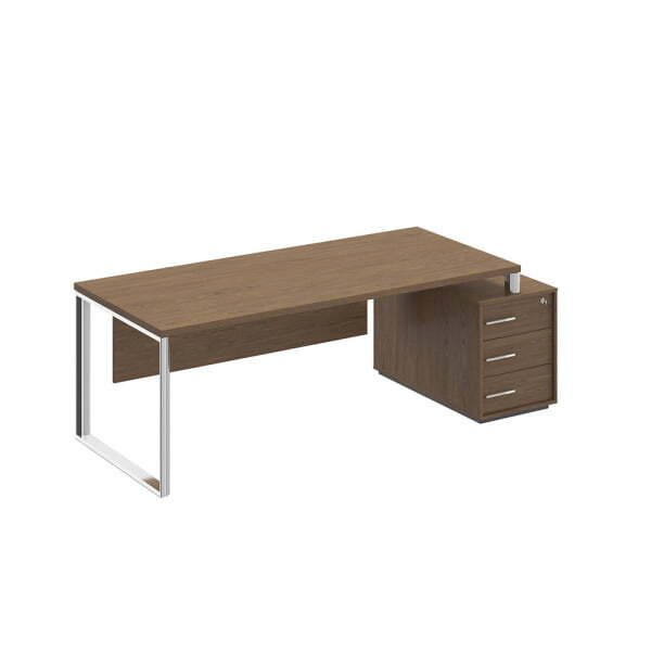 Стол руководителя на опорной тумбе правый/левый Orion ОР 148 ДТ 2208x940x750 (Дуб табачный)