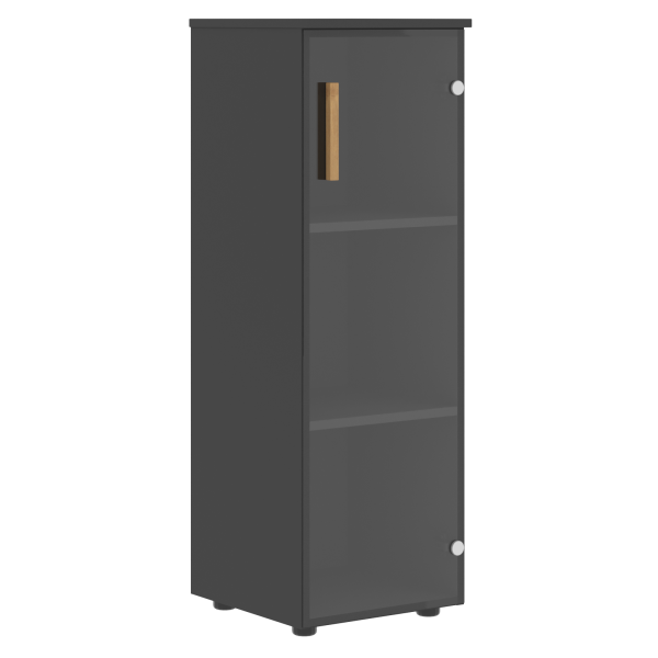 Шкаф колонка с стеклянной дверью Forta FMC 40.2 399x404x1197 (Черный графит)