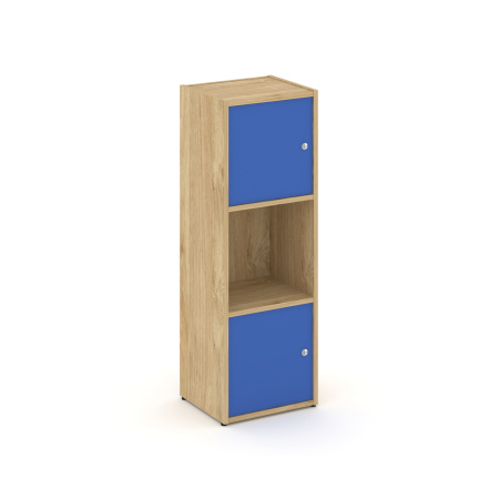 Стеллаж Locker Plus LK.K-001 408x350x1203 (Тиквуд Светлый | Синий)