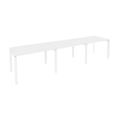 Рабочая станция на П-образном м/к Onix O.MP-RS-3.2.8 3540x800x750 (Белый Бриллиант/Белый Металл)