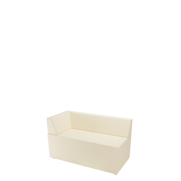 Диван офисный Модуль (М-70) 2-х местный подлокотник левый (спинка прямая 90 градусов) (Бежевый)