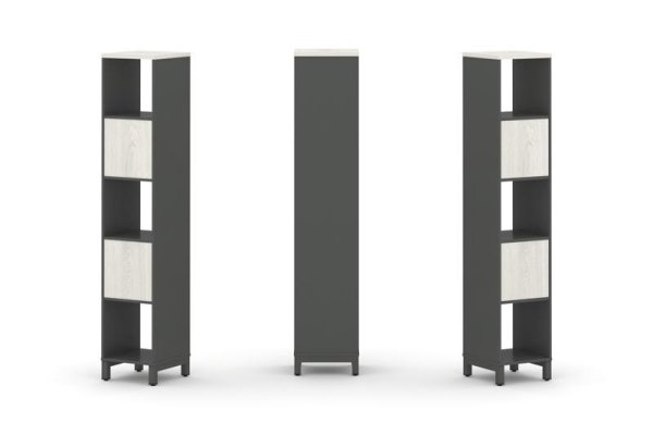 Набор стеллажа 1 сторонний, 5 ярусов SN.NS-511 (387х400х1982) (Антрацит/Дуб Наварра/Металл Антрацит)