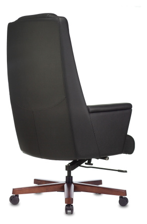 Кресло руководителя _DUKE черный кожа крестов. металл/дерево (Черный)