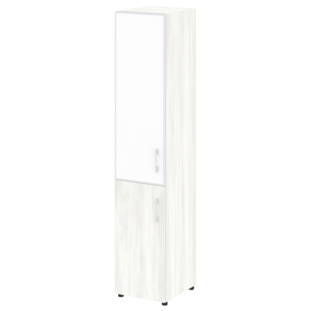 Шкаф для документов узкий со стеклом белым LT.SU-1.2 R (L) White (Снежная Патина)