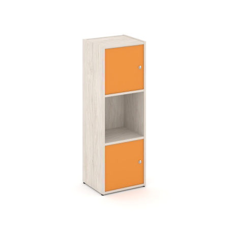 Стеллаж Locker Plus LK.K-001 408x350x1203 (Денвер Светлый | Оранжевый)