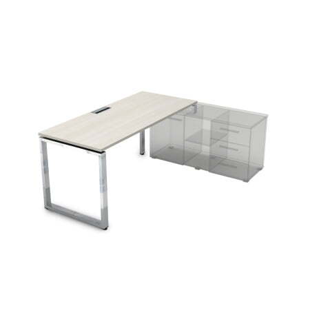 Стол рабочий, прямолинейный, правый Gloss НСТП-О.975 1800x700x750 (IvoryХром)
