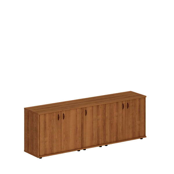 Шкаф низкий (закрытый + закрытый узкий + закрытый) Престиж Исп.10 2200x460x750 (Темный орех)