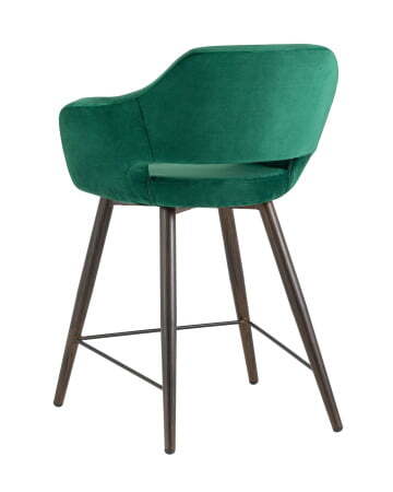 Стул полубарный Саймон велюр тёмно-зелёный (Стул полубарный Саймон темно-зеленый)