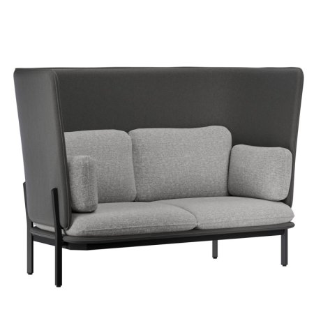 Диван двухместный с высокой спинкой STA-02 (Сан 08/Сан 13/Металл Черный)