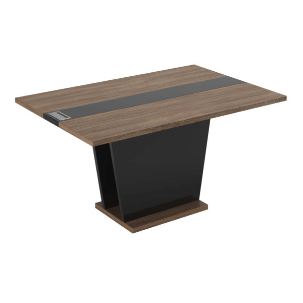 Элемент стола переговоров с кабель-каналом Asti AST339701 1400x1000x750 (Дуб/черный)