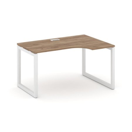 Стол рабочий эргономичный SN-5O.SPA-011(R) (1380х700/980х750) (Дуб Табак/Металл Белый)