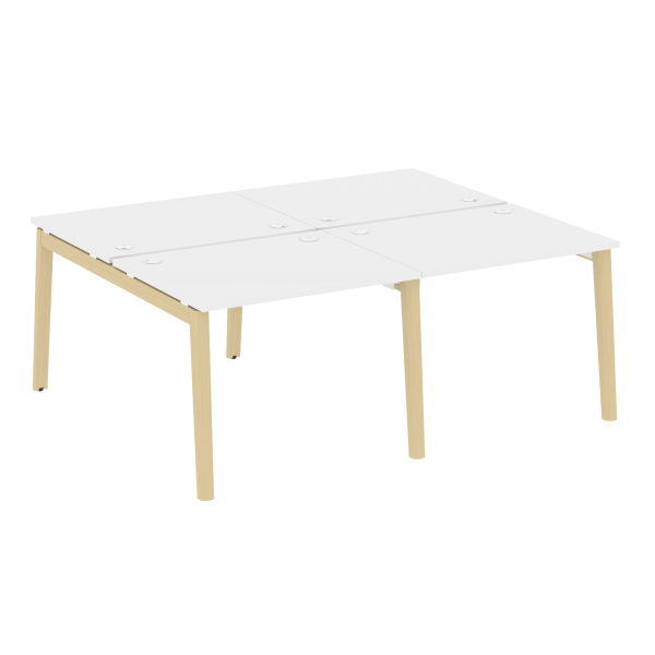 Рабочая станция на деревянных опорах Onix Wood OW.D.RS-4.1.8 1960x1635x750 (Белый Бриллиант/Дуб Светлый)