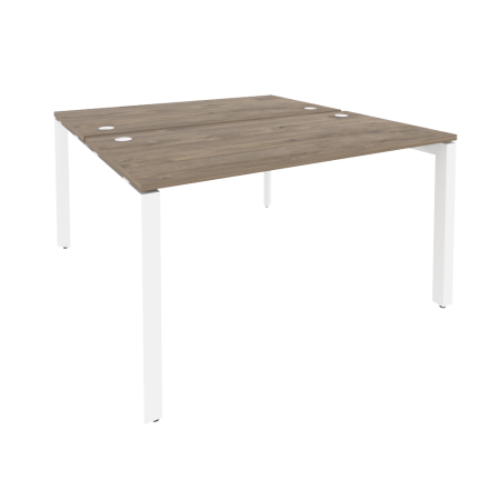 Рабочая станция на П-образном м/к Onix O.MP-D.RS-2.3.7 1380x1475x750 (Тиквуд Темный/Белый Металл)