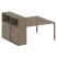 Рабочая станция с опорным шкафом-купе Metal System Style БП.РС-СШК-2.3 1810x1475x1098 (Дуб Наварра/Серый металл)