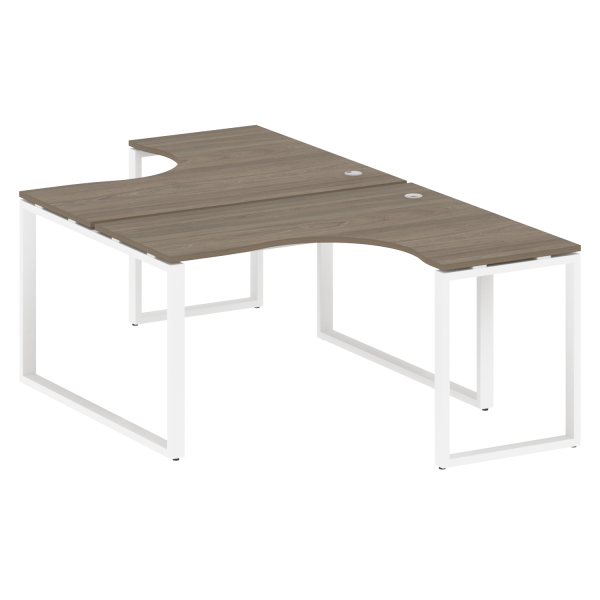 Рабочая станция криволинейная Metal System Style БО.РАС-СА-2.3 1400x2435x750 (Вяз/Белый металл)