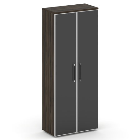 Шкаф высокий широкий Shift SK.ST-1.10R white (800x420x1977) (Дуб Мали-Стекло Black)