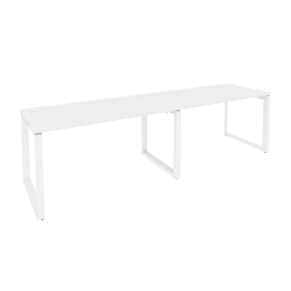 Рабочая станция на О-образном м/к Onix O.MO-RS-2.3.7 2760x720x750 (Белый Бриллиант/Белый Металл)