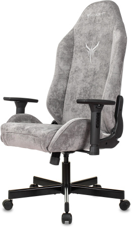 Кресло игровое Knight N1 Fabric серый Light-19 с подголов. крестов. металл (Серый)