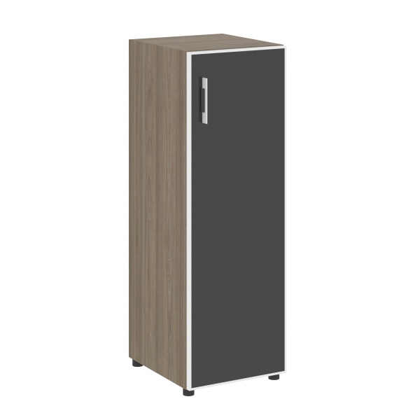 Шкаф для документов узкий со стеклом черным LT.SU-2.4 R (R) Black (Вяз Благородный)