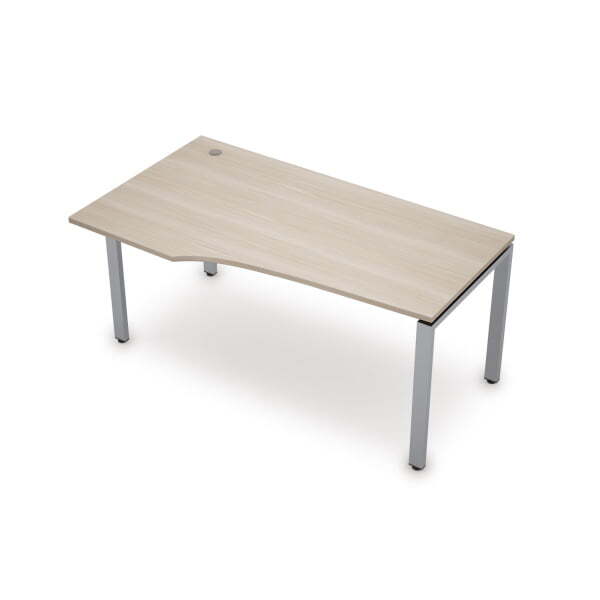 6М.621 Стол криволинейный, правый (1600x900x750) (Шамони светлый/Алюминий матовый)