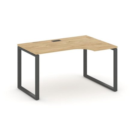 Стол рабочий эргономичный SN-6O.SPA-022(R) (1580х800/980х750) (Тиквуд Светлый/Металл Антрацит)