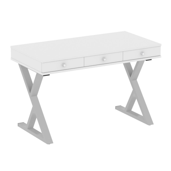 Компьютерный стол VR.SP-1-118M 1180x600x750 (Белый/Серый Металл)