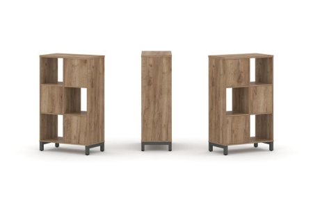 Набор стеллажа 1 сторонний, 3 яруса SN.NS-321 (754х400х1248) (Дуб Табак/Металл Антрацит)