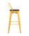 Стул барный TOLIX WOOD со спинкой желтый (Стул барный Tolix желтый глянцевый, темное дерево)