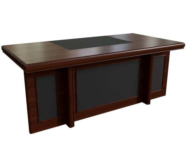 Стол письменный 200 с кожаными вставками Princeton 22101 2000x1000x780 (Темный орех)