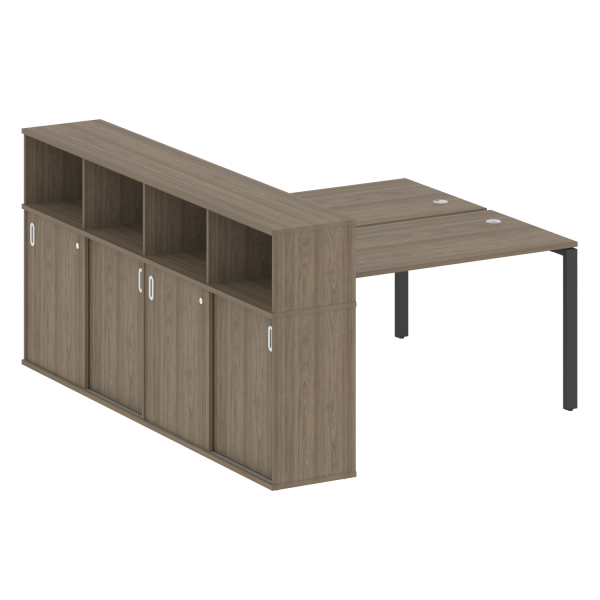 Рабочая станция с опорным шкафом-купе Metal System Style БП.РС-СШК-4.3 1910x2332x1098 (Вяз/Антрацит металл)