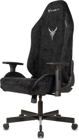Кресло игровое Knight N1 Fabric черный Light-20 с подголов. крестов. металл (Черный)