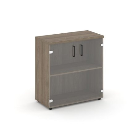 Шкаф низкий широкий SN.STS.E-302 (796х400х833) (Вяз Благородный/Прозрачный)