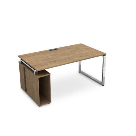 Стол с тумбой под системный блок Gloss line НССБ-О.996 2000x900x750 (TeakwoodХром)