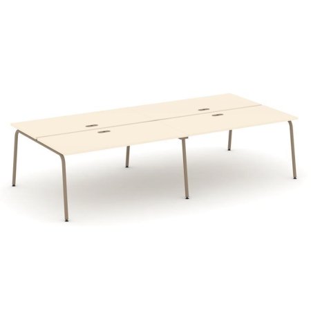 Рабочая станция 4 места ES.D.RS-4.4-LK (3160х1500х750) (Сатин/Металл Латте)