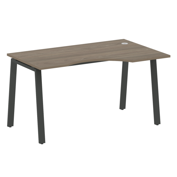 Стол криволинейный правый Metal System Style БА.СА-2 Пр 1400x900x750 (Вяз/Антрацит металл)