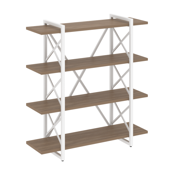 Стеллаж на регулируемых опорах-4 полки VR.L-MST.O-4.8V 1200x400x1280 (Дуб Аризона/Белый металл)