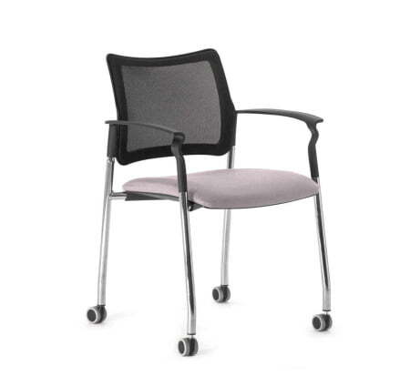 PINKO-MESH Кресло на колёсах с подлокотниками (Черный/Серый)