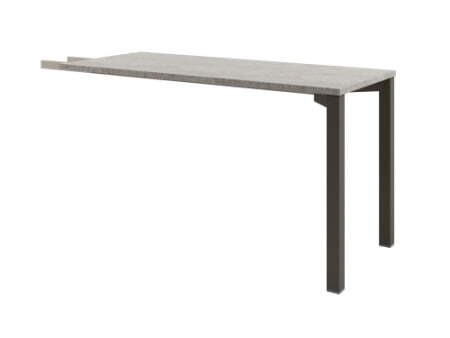 Брифинг-приставка на металлокаркасе Solution D-892 1400x600x750 (Бетон/Трюфель)