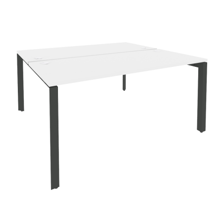 Рабочая станция на П-образном м/к Onix O.MP-D.RS-2.4.7 1580x1475x750 (Белый Бриллиант/Черный металл)