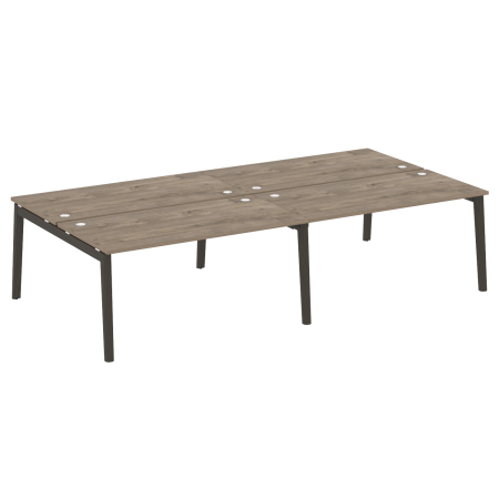 Рабочая станция на деревянных опорах Onix Wood OW.D.RS-4.4.8 3160x1635x750 (Тиквуд Темный/Дуб Темный)