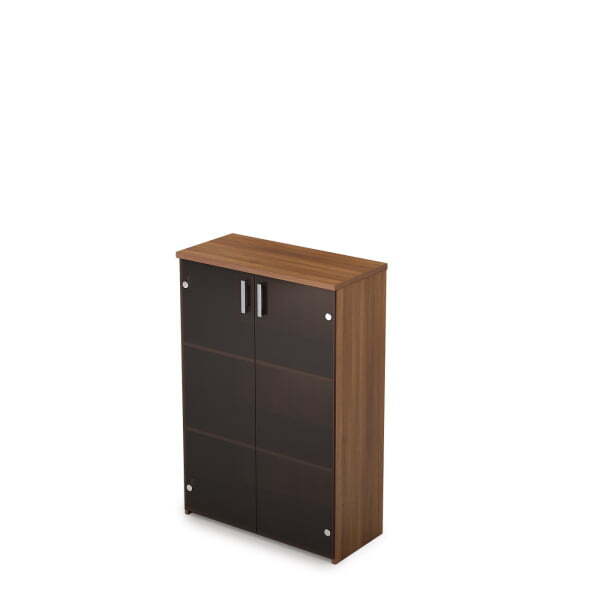 2Ш.017.3 Шкаф для документов средий со стеклом 790x370x1190 (Шамони темный)