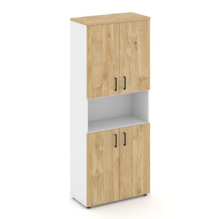 Шкаф высокий широкий SN.STS-107 (796х400х1982) (Белый/Тиквуд Светлый)